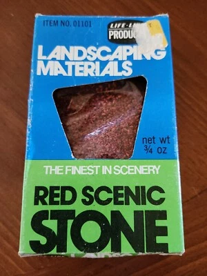LIFE-LIKE LANDSCAPING MATERIALS RED SCENIC STONE ITEM #01101 NOS 3/4 OZ. - Image 1 of 4