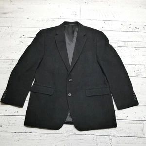 Chaps Ralph Lauren Camel Hair Blazer Size 42R Black 2 Button Single Vent - Picture 1 of 9