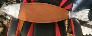 Scandinavian Wood and Metal Fish Serving Platter or Wall Hanging 35 inches - Picture 1 of 10