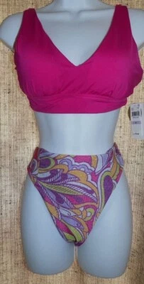 M NUEVO CON ETIQUETAS BECCA FRAMBUESA REMOLINO BIKINI COPA D TOP M CORTE FRANCÉS PARTE INFERIOR REVERSIBLE  Foto 1 de 4