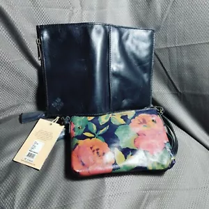 Patricia Nash Midnight Summer Rose Organizer Crossbody Handbag Black MSRP 149 - Picture 1 of 12