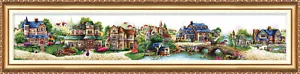 DIY Cross-stitch Embroidery Kit Fairytale Town stitching needlepoint - Picture 1 of 9
