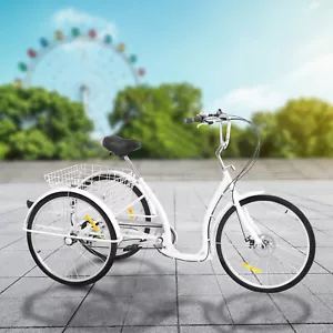 26 Zoll Dreirad 6-Gang Senioren 3-Rad Fahrrad Für Erwachsene Mit Einkaufskorb DE - Bild 1 von 17