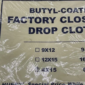 Tropfen Tuch 4'X15' Butyl-beschichtet weiß - Bild 1 von 3