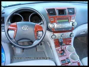 INTERIOR WOOD DASH TRIM KIT FIT TOYOTA HIGHLANDER SPORT SE LE XLE 2011 2012 2013 - Picture 1 of 9