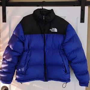 The North Face Mens 1996 Retro Nuptse Jacket 700 Down Blue black Size Large EUC  - Picture 1 of 15