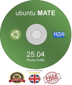 Ubuntu Mate 25.04 LTS 64bit Live Bootable DVD Rom Linux Operating System UK - Picture 1 of 3