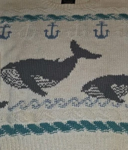 Vintage Woolrich Orca Wale Fischer Strick Pullover Herren kleine Schönheitsfehler Mängel - Bild 1 von 9