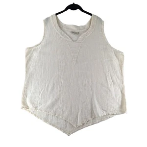 Top túnica Cottonways 3 para mujer talla 2X 3X crema marfil 100 % algodón gasa Lagenlook - Imagen 1 de 7