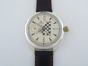 Omega Scacchi ELEGANTE Antico 1908-1912 Svizzero Bellissimo Orologio Uomo Argento Art Decò - Foto 1 di 18