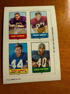 1969 Topps Mini Cards (4-in-1) Alderman/Smith/LeBeau/Sayers NM-MT *JF CARDS* - Picture 1 of 1
