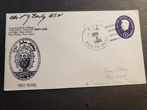 Submarine USS JOHN ADAMS SSBN-620 Naval Cover 1965 SIGNED Cachet USS HUNLEY - Picture 1 of 2