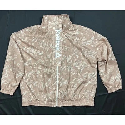 Chaqueta cortavientos Reebok para mujer cremallera completa estampado camuflaje Athleisure XL Foto 1 de 4
