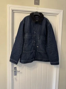 New G-Star Raw Men's Blue Denim Utility Flap Pocket Sherpa Jacket, UK Size XXL - Picture 1 of 11
