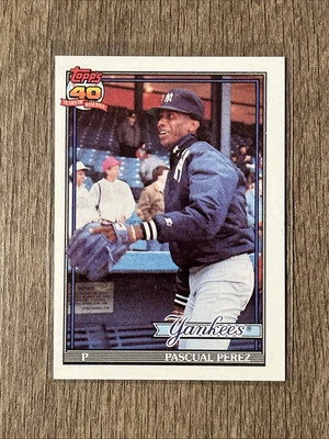 1991 Topps Baseball Card Pascual Perez New York Yankees #701 - Image 1 of 2