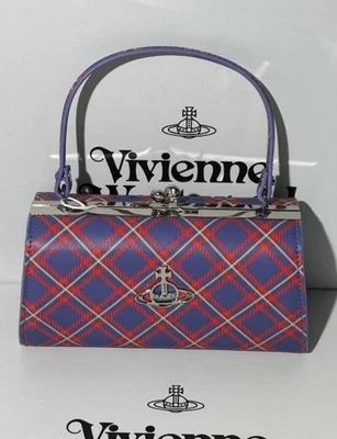 Vivienne Westwood 2way Shoulder bag Hand bag Blue,Red Plaid Used - Image 1 of 4