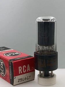 RCA 25L6GT NOS NIB Black Plate Dual Bottom D Getter Serious Tubes B222 - Picture 1 of 4