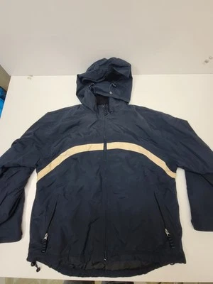 Vintage GAP Jacket Mens L Navy Blue Nylon Hooded Windbreaker 90s Y2K Zip Up - Image 1 of 4