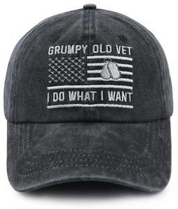 Army Gifts for Men, Funny Grumpy Old Vet Hats, Military Veteran Baseball Cap,... - Picture 1 of 7