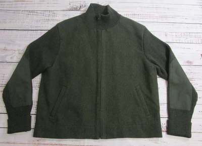 Gap зеленый гибридный шерсти Куртка Пальто Bomber куртка полный молнии с подкладкой мужской 2XL - Изображение 1 из 4