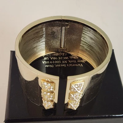 Victoria's Secret VS Gold Tone Cuff Bracelet Rhinestone Hinged Limited Edition - Image 1 of 4