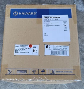 HALYARD Polyisoprene Surgical Gloves *1 CASE 200 pair* Size: 6 1/2 Ex.10/18/2027 - Picture 1 of 3