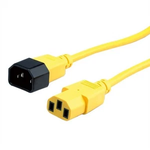 ROLINE Stromkabel C14 an C13 Kaltgeräte Stecker an Buchse gelb 1,8 m - Bild 1 von 2