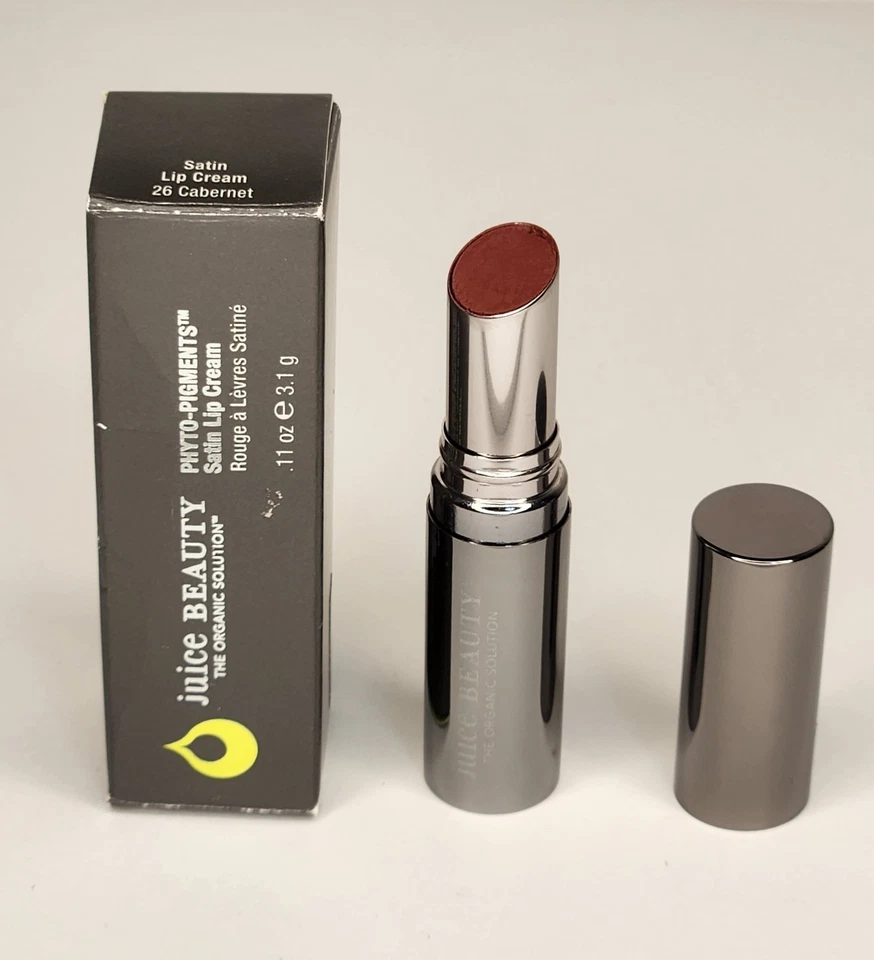 Juice BEAUTY Crema Labial Satinada 26 Cabernet Tamaño Completo Nueva en Caja Foto 1 de 4