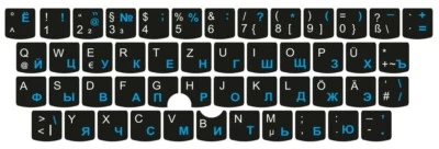 DEUTSCH-RUSSISCHE Tastaturaufkleber für Lenovo Tastatur oder Notebooks - Bild 1 von 3