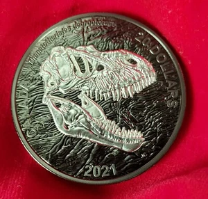 Silver Coin Discovering Dinosaurs Reaper of Death 2021 Rhodium 1 Oz RCM - Picture 1 of 12