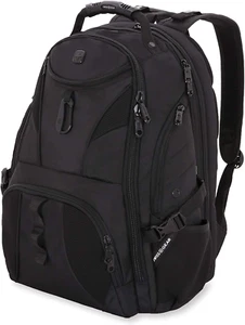 SwissGear 1900 Scansmart TSA 17-Inch Laptop Backpack Black 19-Inch Black/Black - Afbeelding 1 van 23