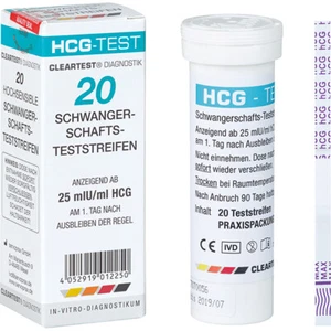 Cleartest® HCG Schwangerschaftstests, 20 lose Teststreifen - Bild 1 von 2