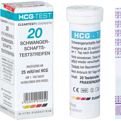 SERVOPRAX GMBH Cleartest® HCG Schwangerschaftstests, 20 lose Teststreifen