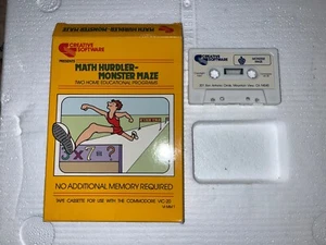 Math Hurdler Monster Maze Cassette Commodore Vic-20 Vintage w/ Box - Picture 1 of 1