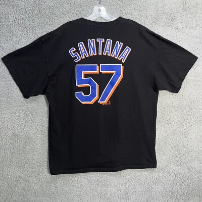 Camiseta De Colección New York Mets Johan Santana Para Hombre 2XL XXL Negra #57 MLB Camiseta de Béisbol Foto 1 de 4