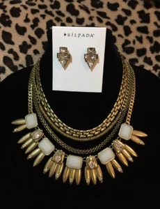 ❤️SILPADA Good As Gold Swarovski Crystal Convertible Necklace KRN0120 & Earrings - Picture 1 of 7