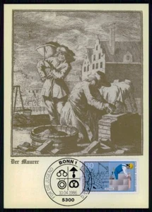 BRD MK 1986 PROFESIONES ALBAÑIL TARJETA MÁXIMA TARJETA MC CM xb54 - Imagen 1 de 2