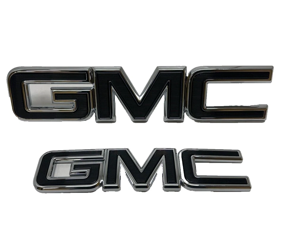 OEM Front & Rear Emblem Set Black Chrome For 2018-2021 GMC Terrain 84321763 New - Изображение 1 из 4