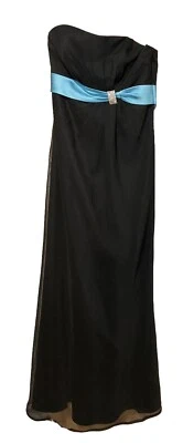 Vestido de noite formal DaVinci baile de formatura para casa tamanho 10 preto VEJA NOTA - Imagem 1 de 4