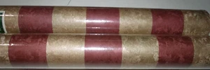 Vintage Cachet Wallpaper 2 Rolls Red and Tan Stiped Design - Picture 1 of 12