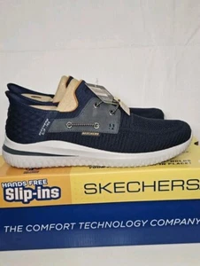 SKECHERS Slip-ins Sneaker Shoe Men's size 12 Delson 3.0 Roth Navy Slip On NEW - Picture 1 of 24