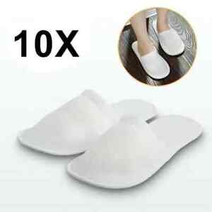 10 pairs SPA HOTEL GUEST SLIPPERS CLOSED TOE TOWELLING DISPOSABLE TERRY STYLE