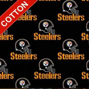 Pittsburgh Steelers NFL Cotton Fabric - 58" Wide - Sold by The Yard & Bolt - Picture 1 of 1