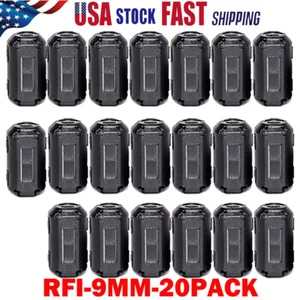 20PC 9mm Ferrite Beads Clip-on Ring Core RFI EMI Noise Filter Clamp Choke Coil - Picture 1 of 11