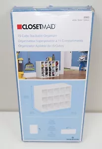 NEW White CLOSET MAID 15 Cube STACKABLE ORGANIZER 8983 (25" x 20") Shelf Storage - Picture 1 of 3