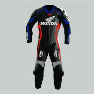 Honda Motorbike Racing Suit Motorcycle Genuine Cowhide Leather Protective Suit - Picture 1 of 3
