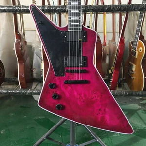 Guitarra Eléctrica Explorer para Zurdos Acolchada Tapa de Arce Pastillas HH Herrajes Negros - Imagen 1 de 12