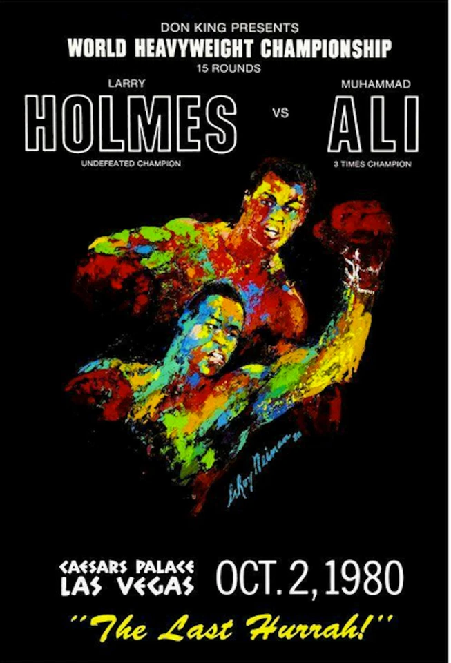Vintage Original 1980 Larry Holmes Vs. Muhammad Ali Fight  Boxing Poster - Image 1 of 1