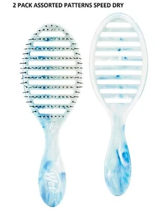 2 PACK WET Brush Speed Dry Detangle Brush PRINT or SOLID ASSORTED Vented Design - Picture 1 of 5