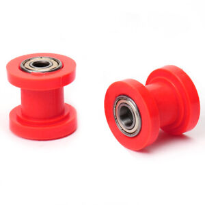 motorcycle bike red 8mm chain roller slider tensioner guide pulley dirt pit new